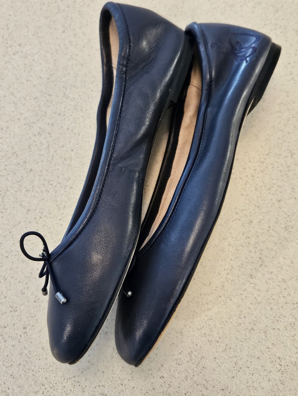 Sam Edelmen Felicia Ballet Flat Navy Blue Leather SZ 6 Slip On Style #EC0229395 - Picture 8 of 10